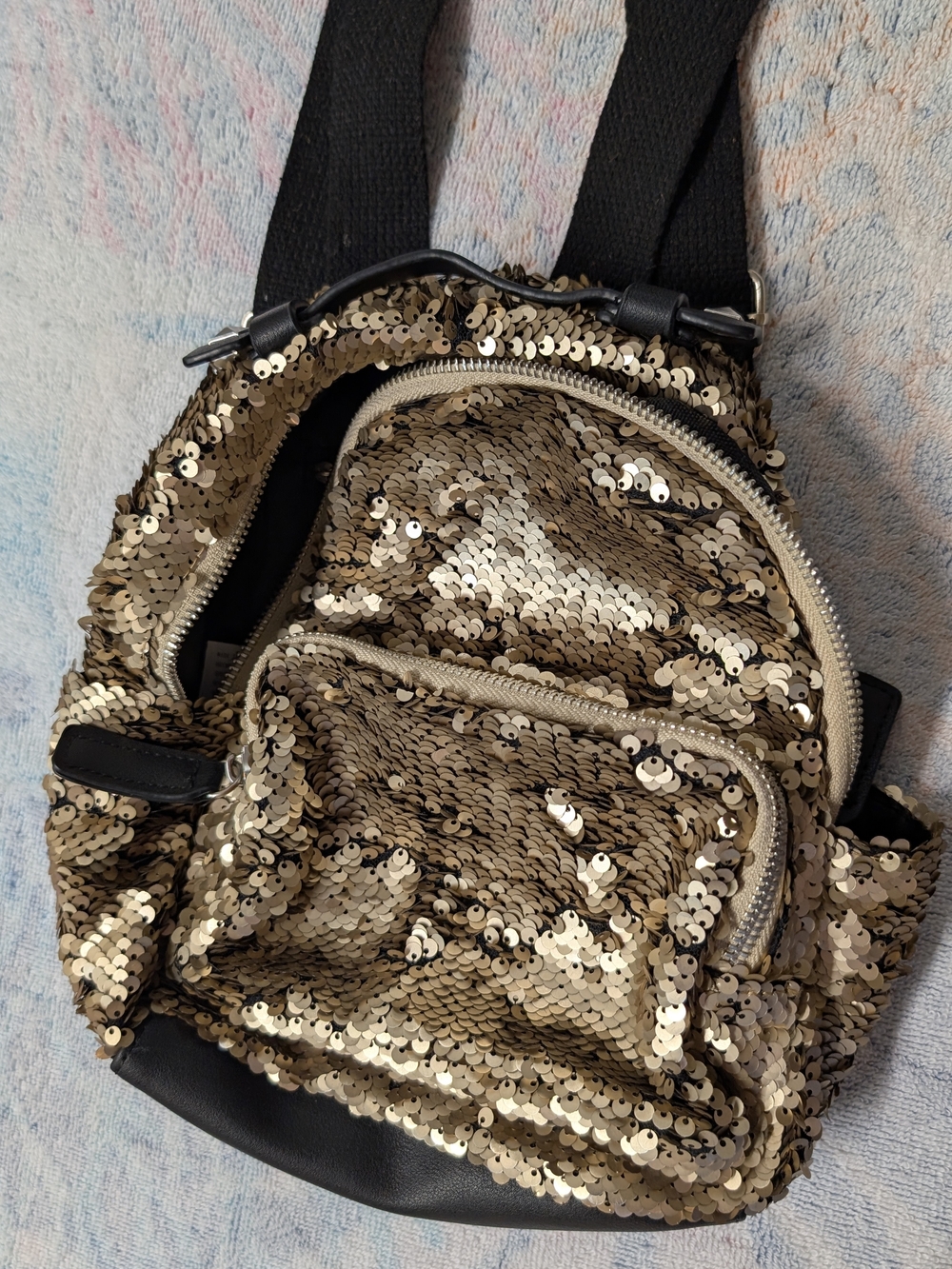 Sequin Mini Backpack - Gold - Picture 7 of 13